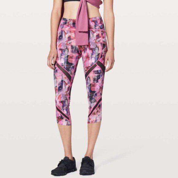 lululemon athletica Pants - Lululemon On Pace Crop Sun Dazed Multi Pink 2